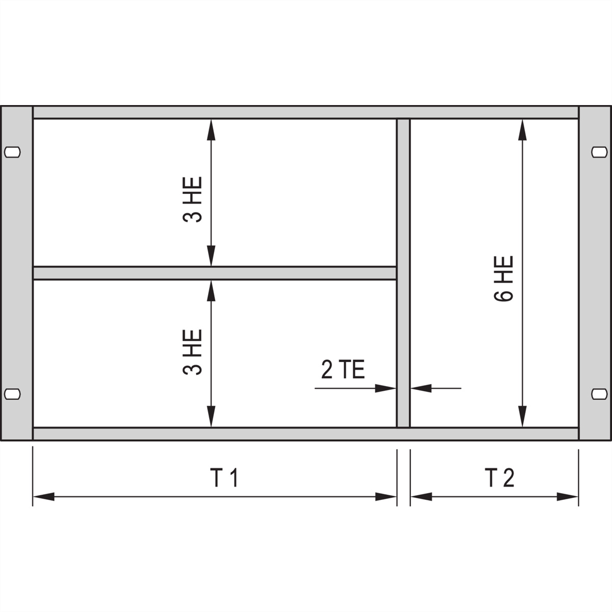 SCHROFF Gemischter Ausbau als Bausatz - AUSBAUSATZ 6HE/3HE 63TE