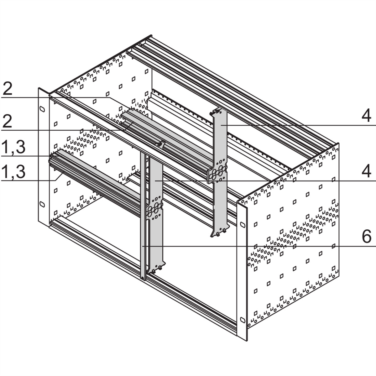 SCHROFF Gemischter Ausbau als Bausatz - AUSBAUSATZ 6HE/3HE 63TE