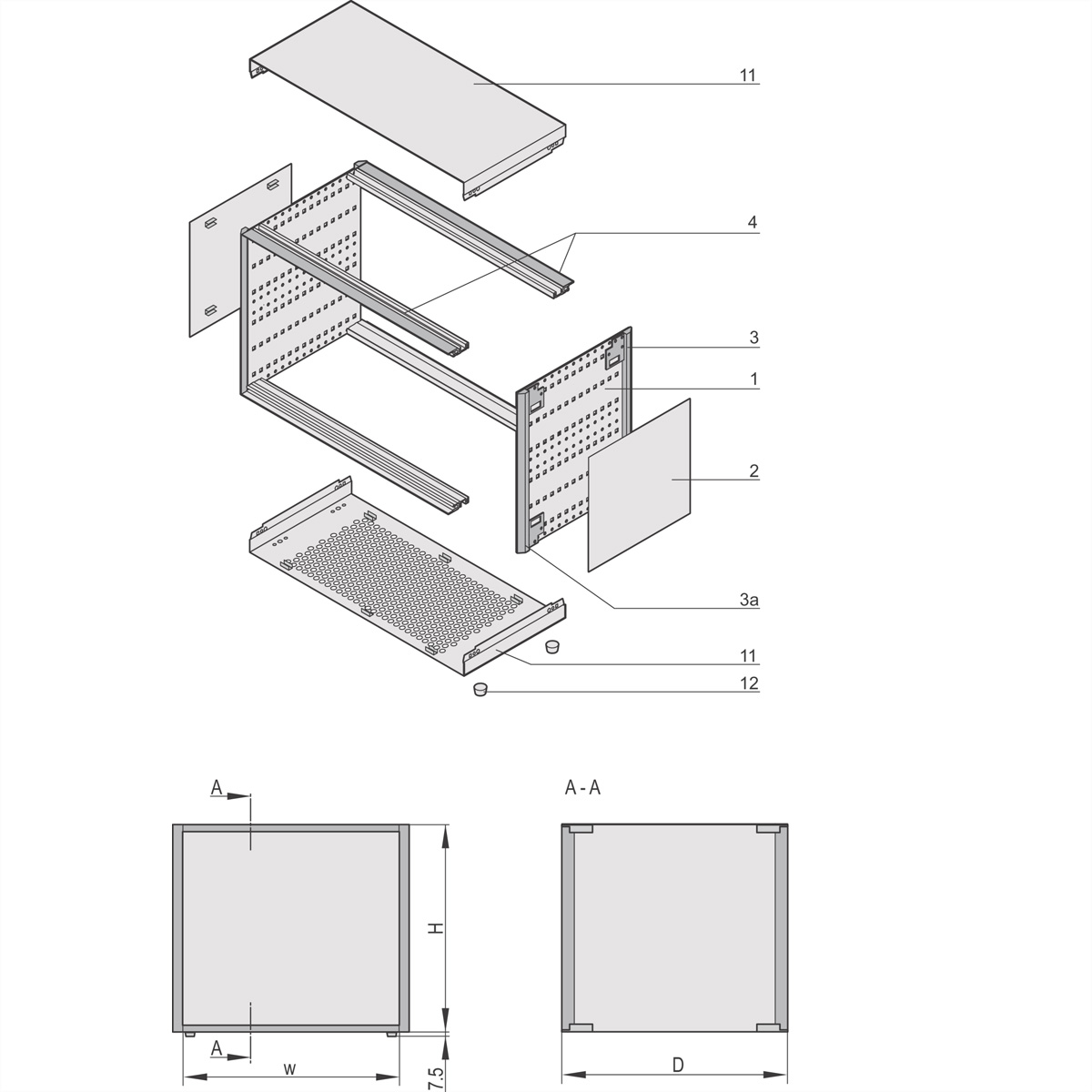 SCHROFF ratiopacPRO Gehäuse - RATIOP.PRO FB 3HE 84TE 255T