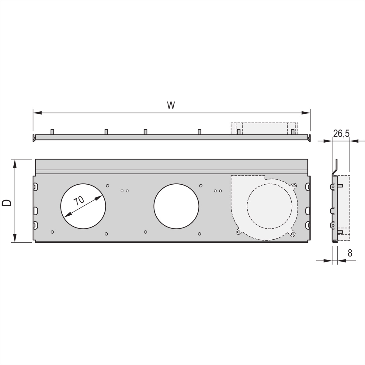 SCHROFF Radiallüftereinheit für ratiopacPRO air - LUEFTERWANNE 63TE 160T KPL. Ratiopac PRO