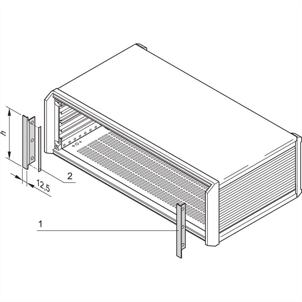 SCHROFF Blende vorne, zur EMV-Schirmung - SEITL.BLENDE 3HE PROPAC/PRO