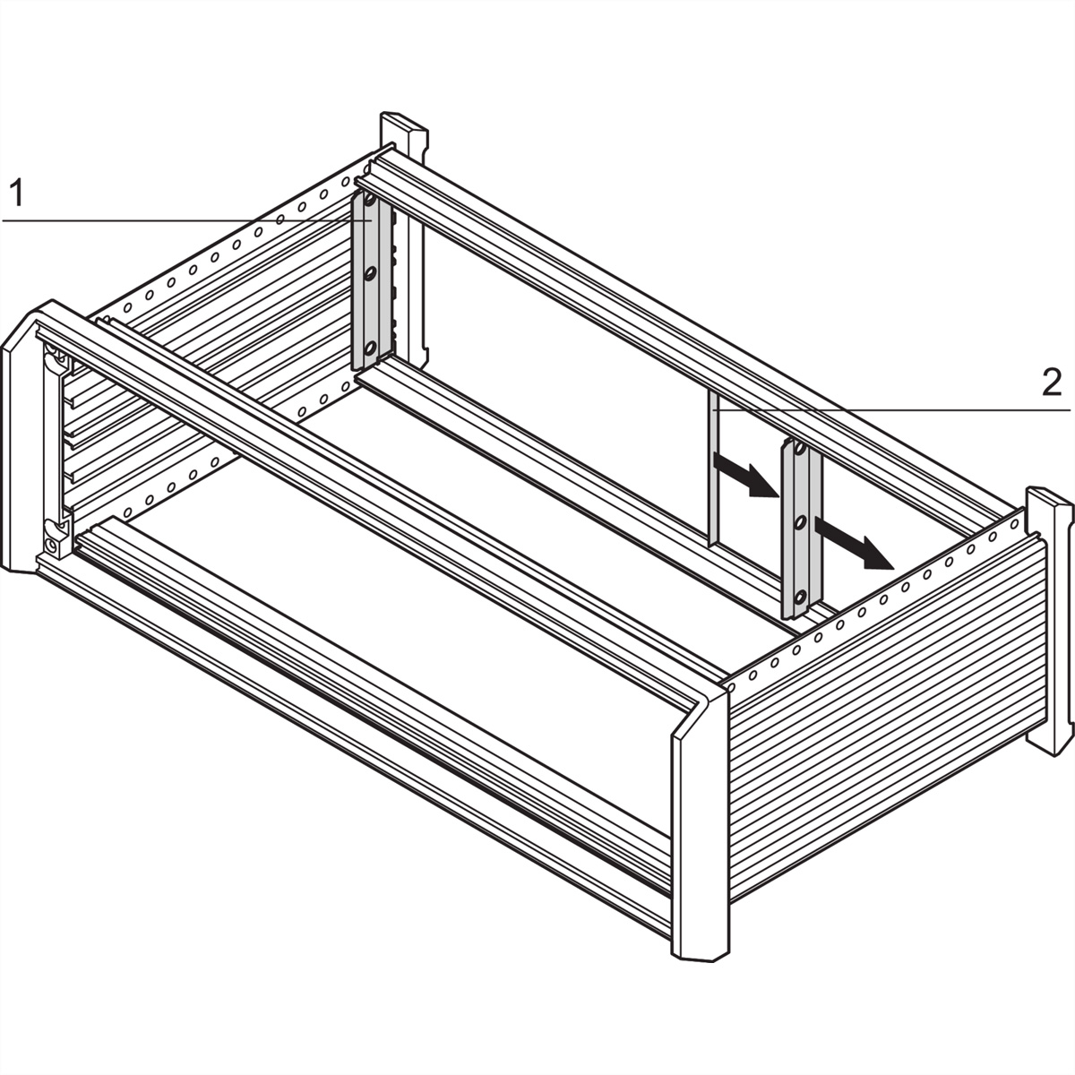 SCHROFF Blende hinten, zur EMV-Schirmung - SEITL.BLENDE 3HE HINTEN Propac PRO