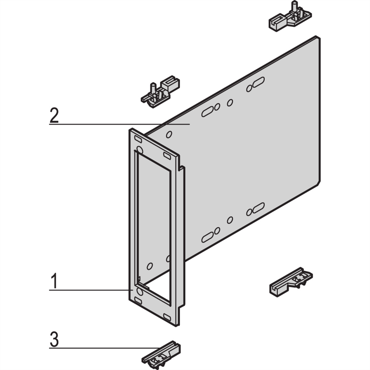 SCHROFF Laufwerkkassette mit U-Frontprofil geschirmt 1 x 3 1/2