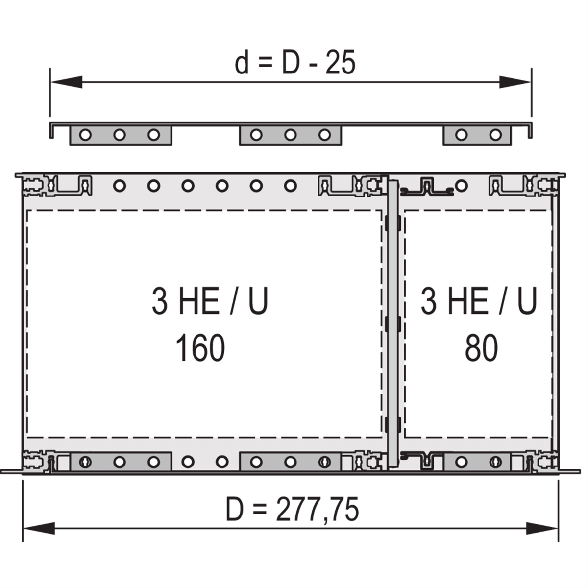 SCHROFF Abdeckblech für Anschraubung an die Seitenwand, 277,75 mm tief (VME64x) - ABDECKBL.EMC 42TE 277.75T 2ST