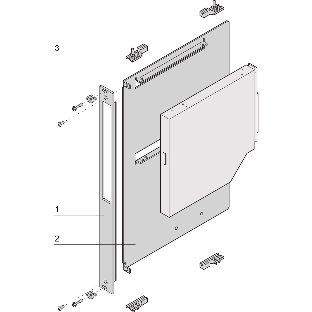 SCHROFF Laufwerkkassette mit U-Frontplatte geschirmt, für Slim Line CD / DVD, HD 1x 2,5