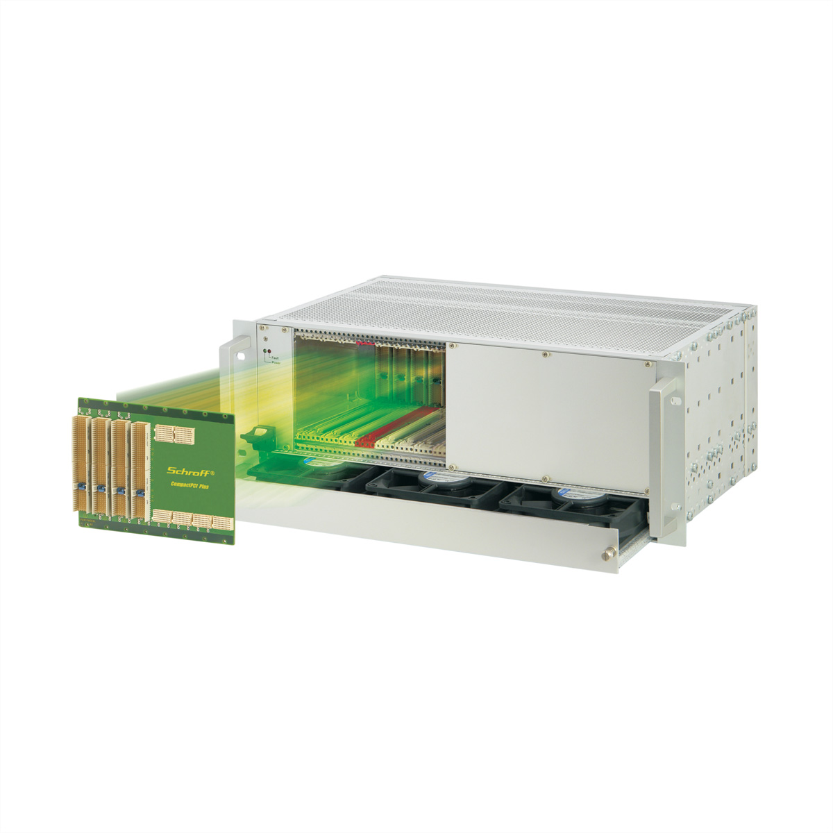 SCHROFF 4 HE, 8 Slot, mit Rear I/O, 19