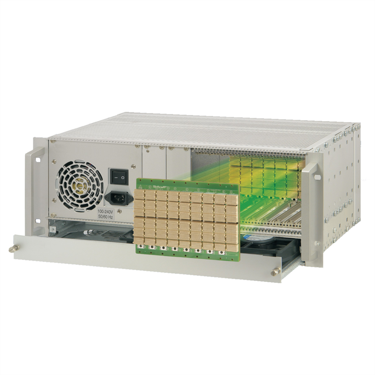 SCHROFF 4 HE, 9 Slot, mit Rear I/O und ATX-Netzgerät - CPCI SERIAL 9SL 4HE REAR I/O CompactPCI Systeme