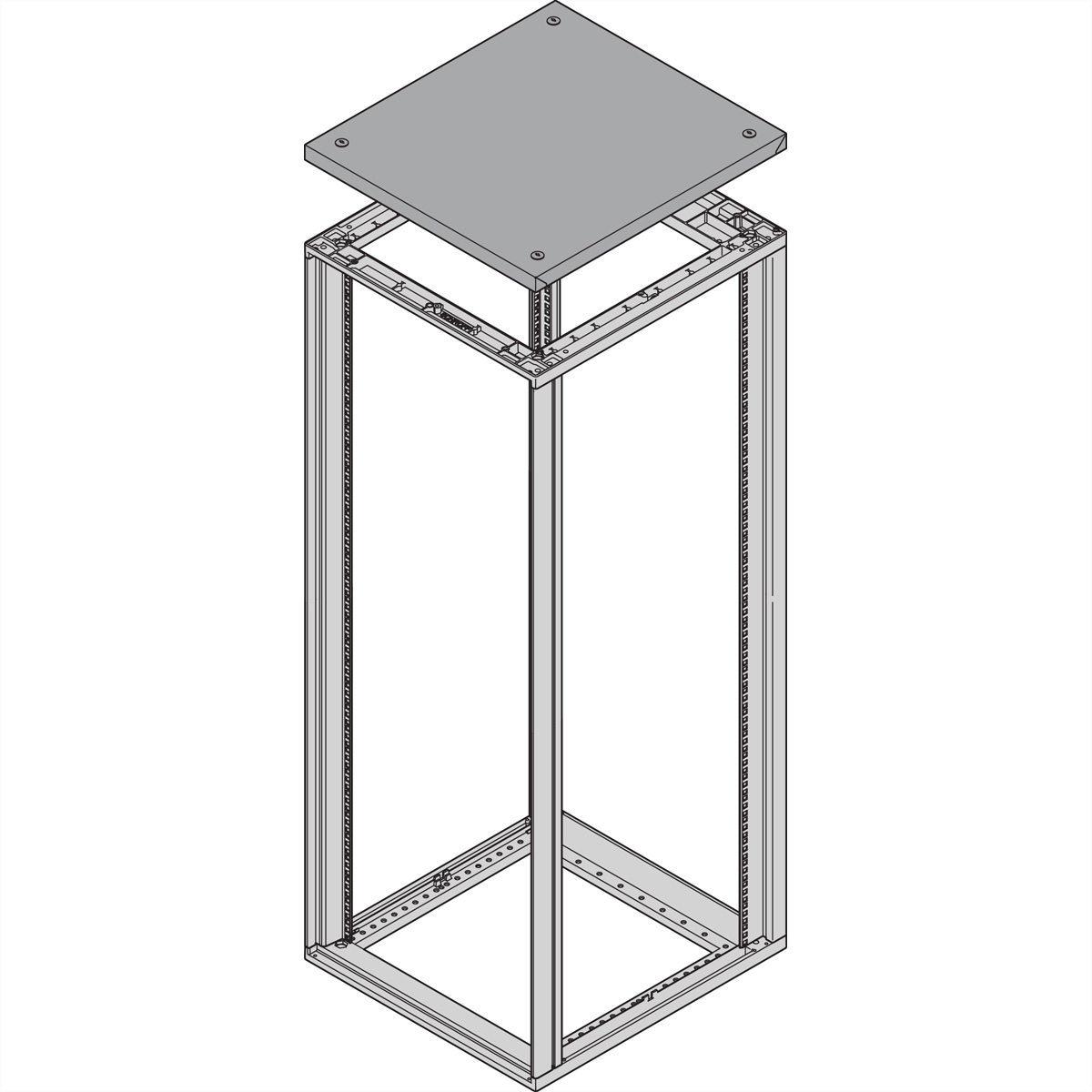 SCHROFF Dach angehoben - DACH ANGEHOBEN 500T RAL7021