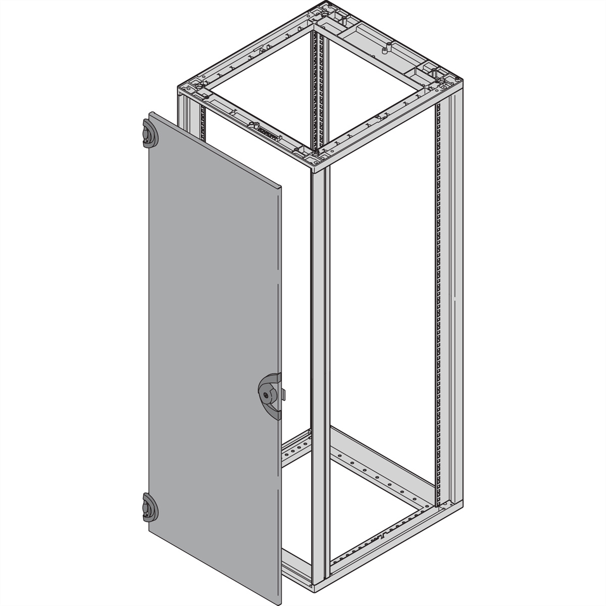 SCHROFF Stahltür - STAHLTUER 9HE 180GRD RAL7021