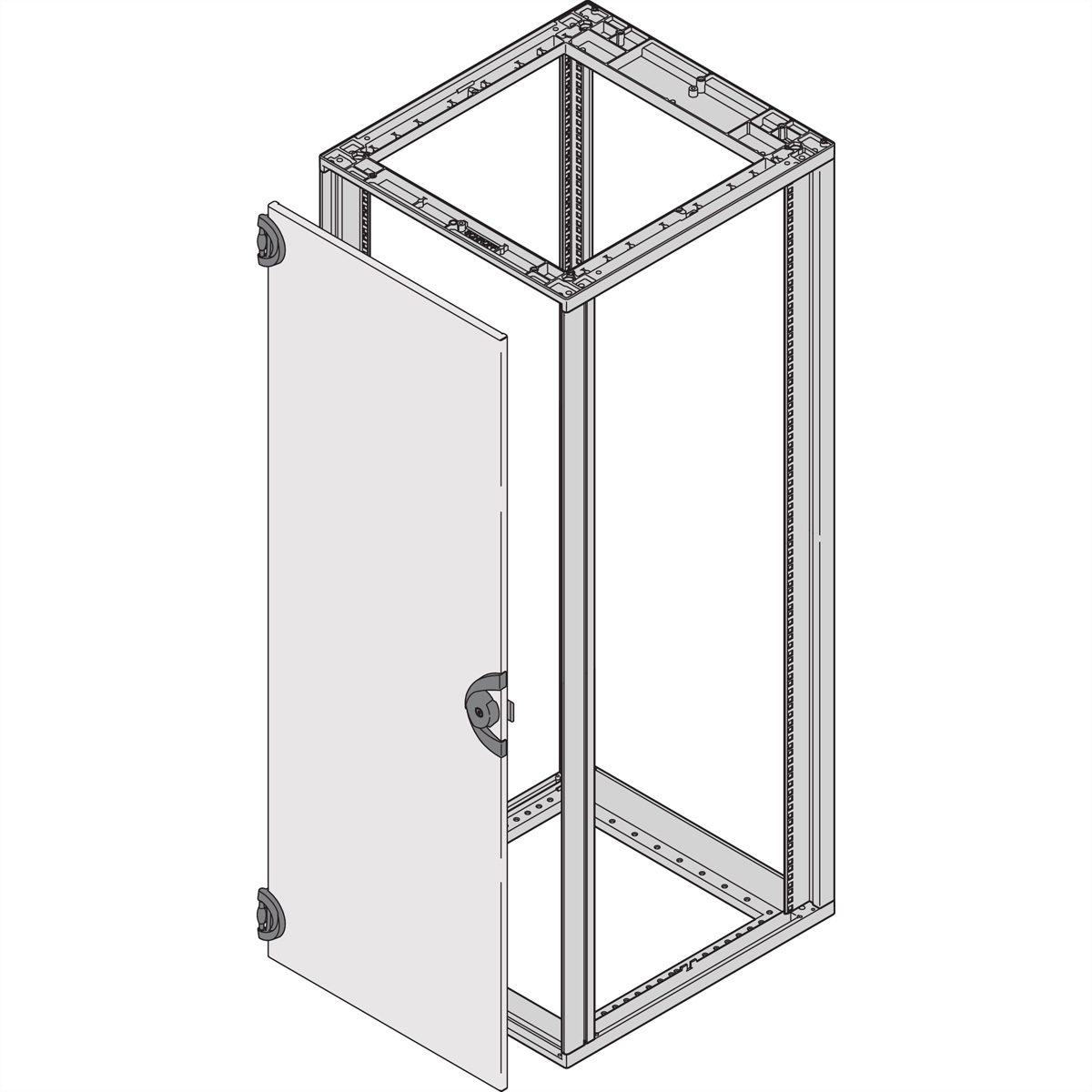 SCHROFF Stahltür 12HE 180Gr RAL7035