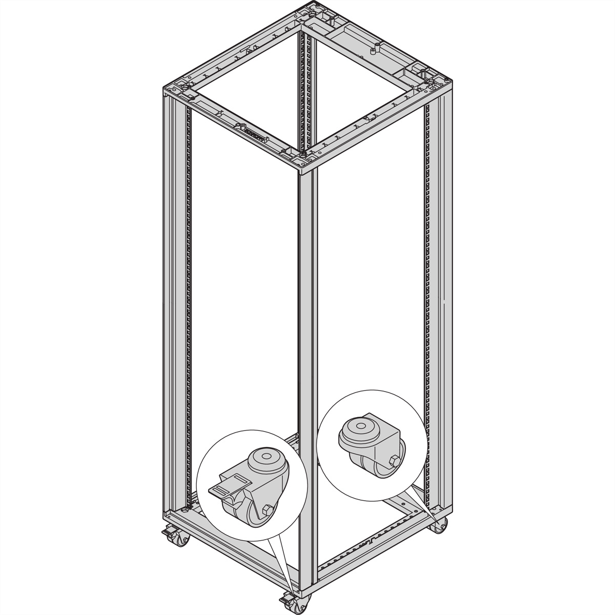 SCHROFF 27230067 19 Zoll Netzwerkschrank-Rollensatz