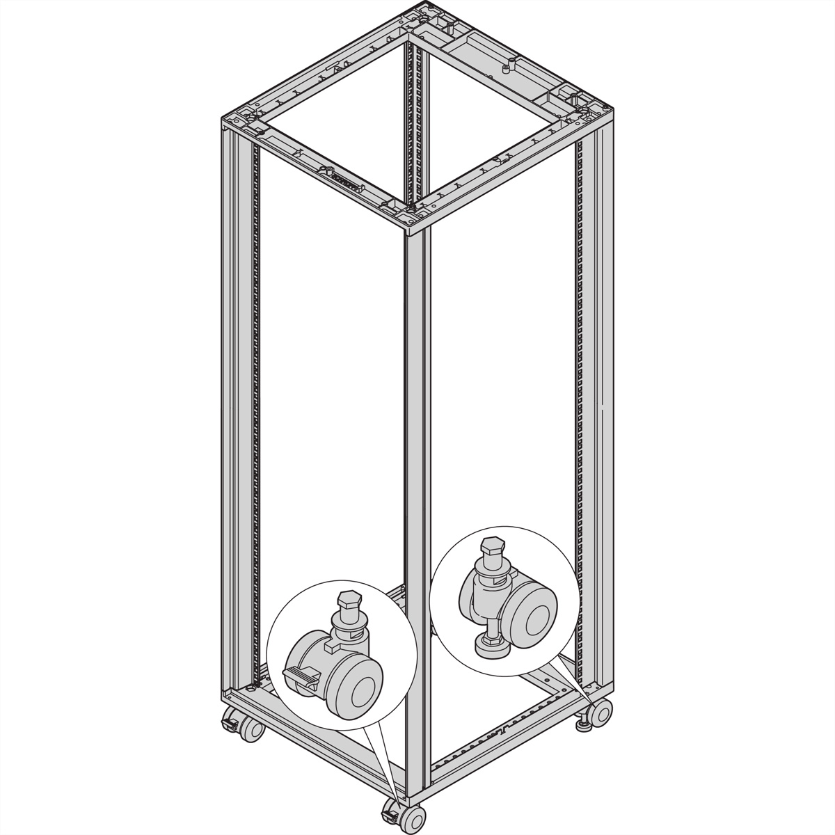 SCHROFF 27230068 19 Zoll Netzwerkschrank-Rollensatz