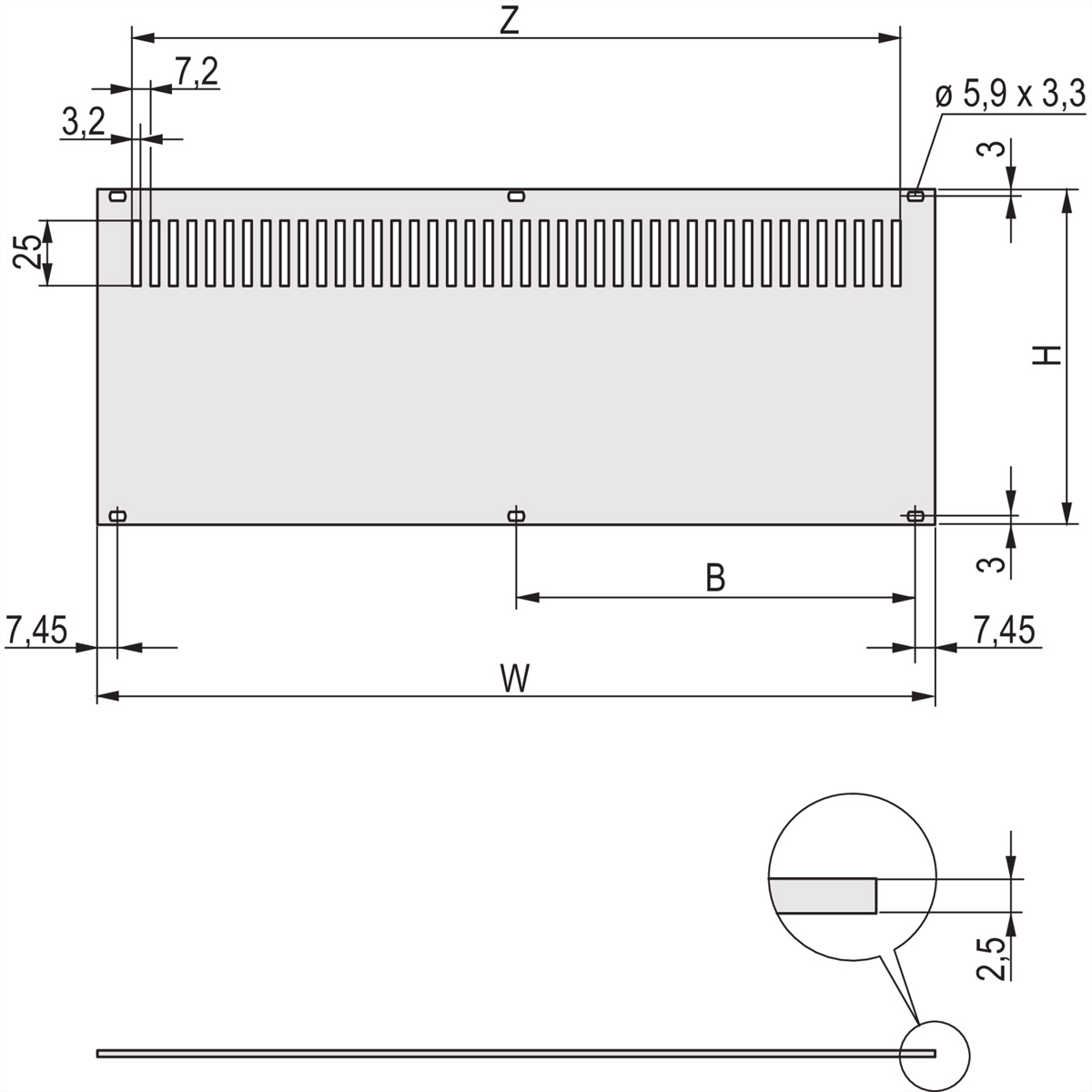 SCHROFF 30849023 Rückplatte 2 St.