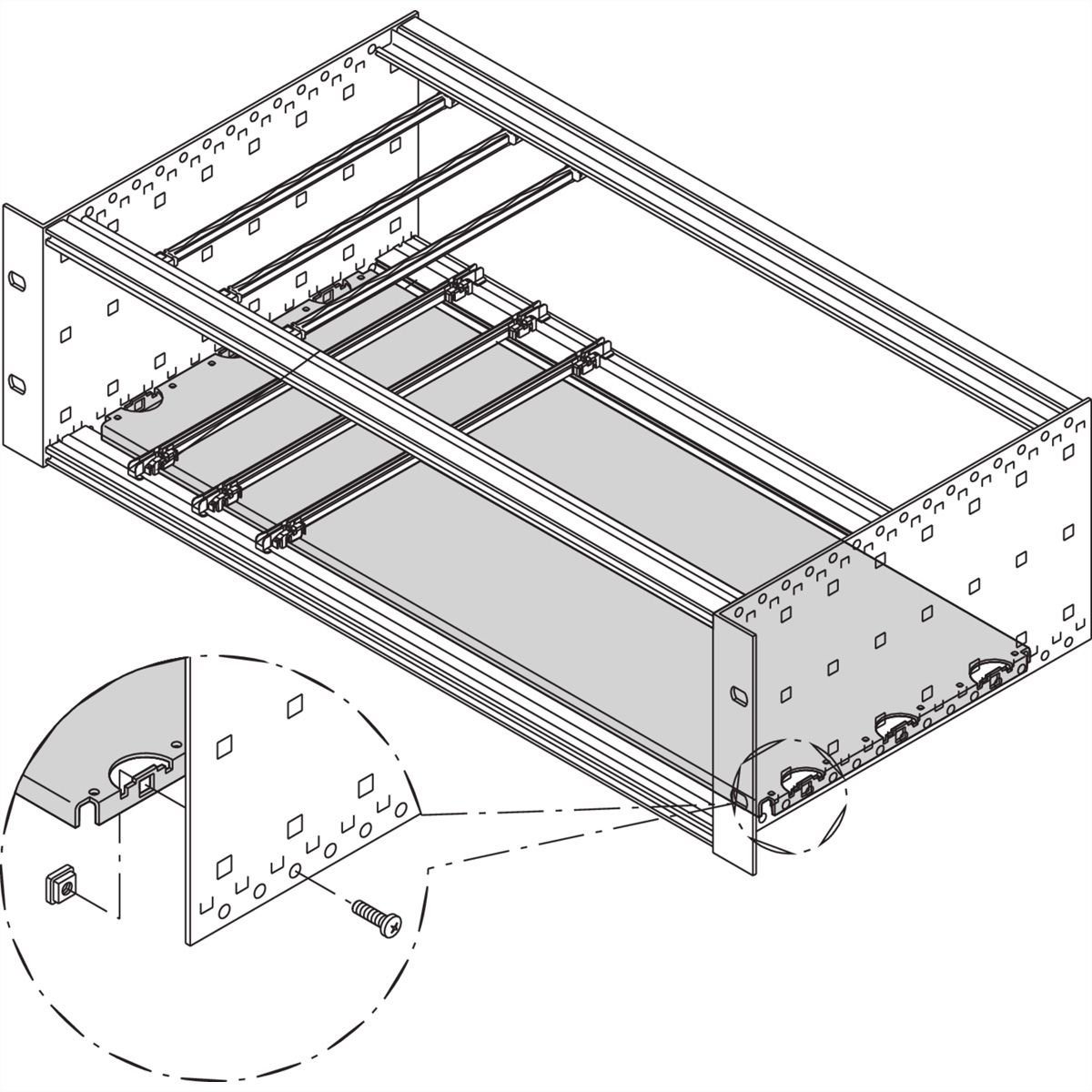 SCHROFF Montageplatte Standard - MONTAGEPLATTE 340T 28TE