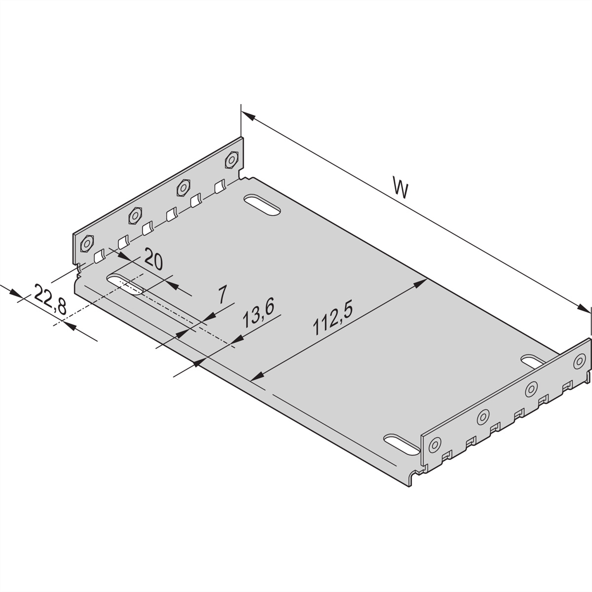 SCHROFF Montageplatte für Abdeckbleche - MONTAGEPLATTE 28TE 160T