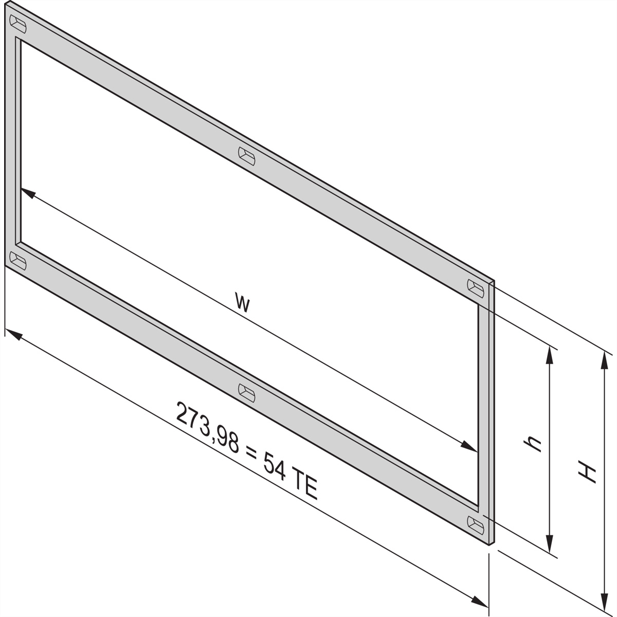 SCHROFF Frontrahmen, ungeschirmt, für horizontalen Kartenausbau - FRONTRAHMEN 3HE 54TE (KD)