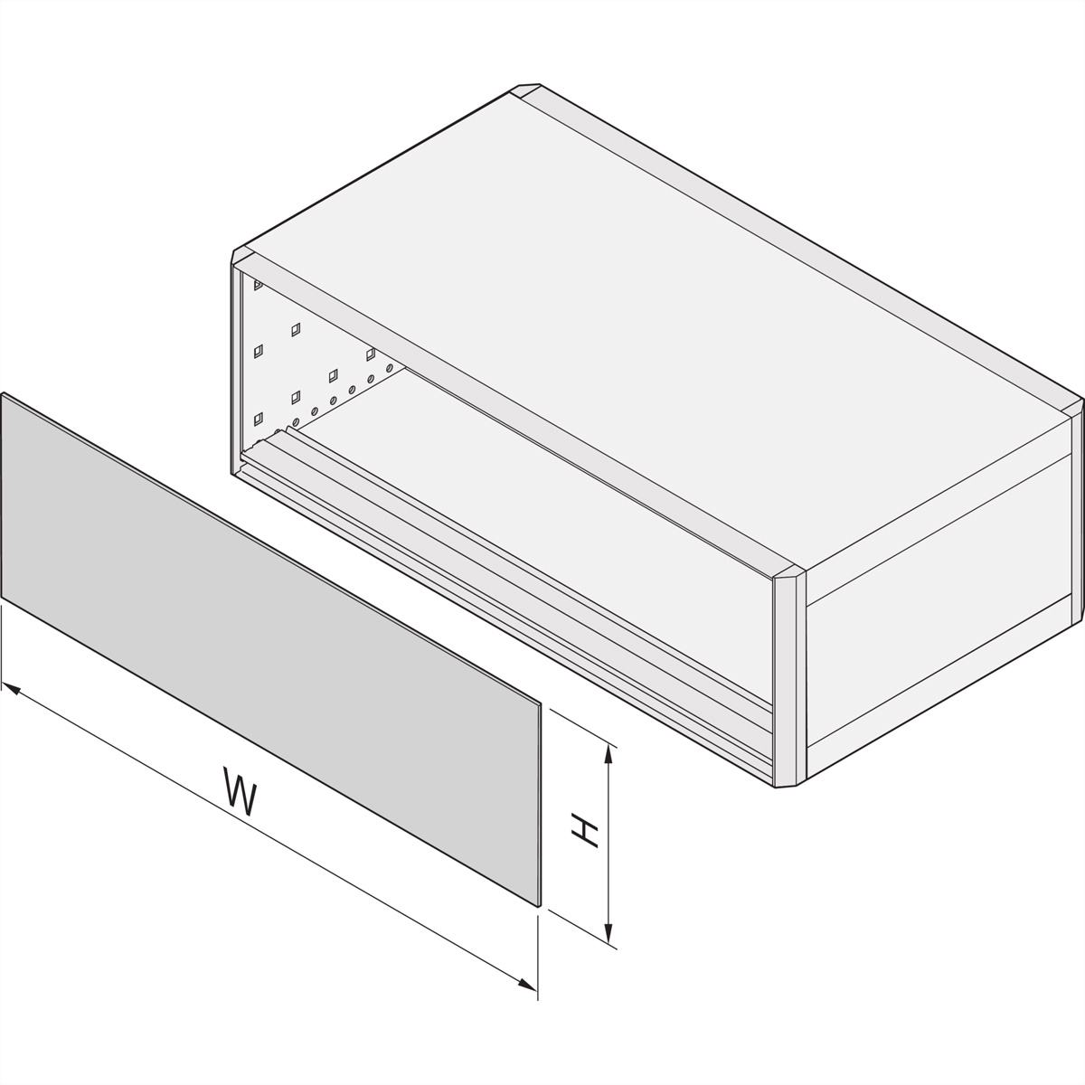 SCHROFF EMV-Frontplatte/ -Rückwand, gesteckt, geschirmt - U-FRONTPL.EMC 3HE 63TE Ratiopac PRO