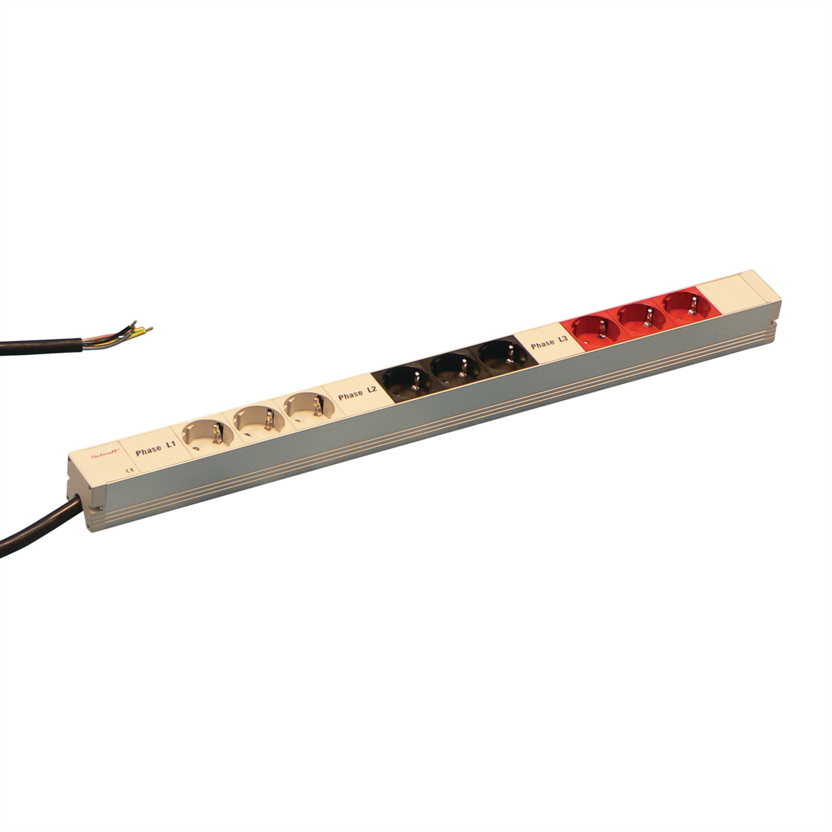 SCHROFF Schutzkontakt-Steckdosenl., 3 Phasen-STDL.Schutzkontakt 9D.3PHAS.608,5LG