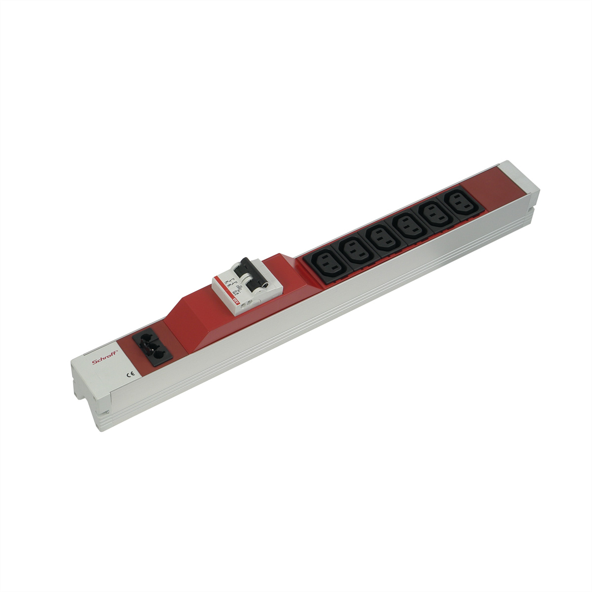 SCHROFF IEC-Steckdosenleiste mit Wieland Anschluss - STECKDL.6X IEC60320 C13 ROT Steckdosenleiste