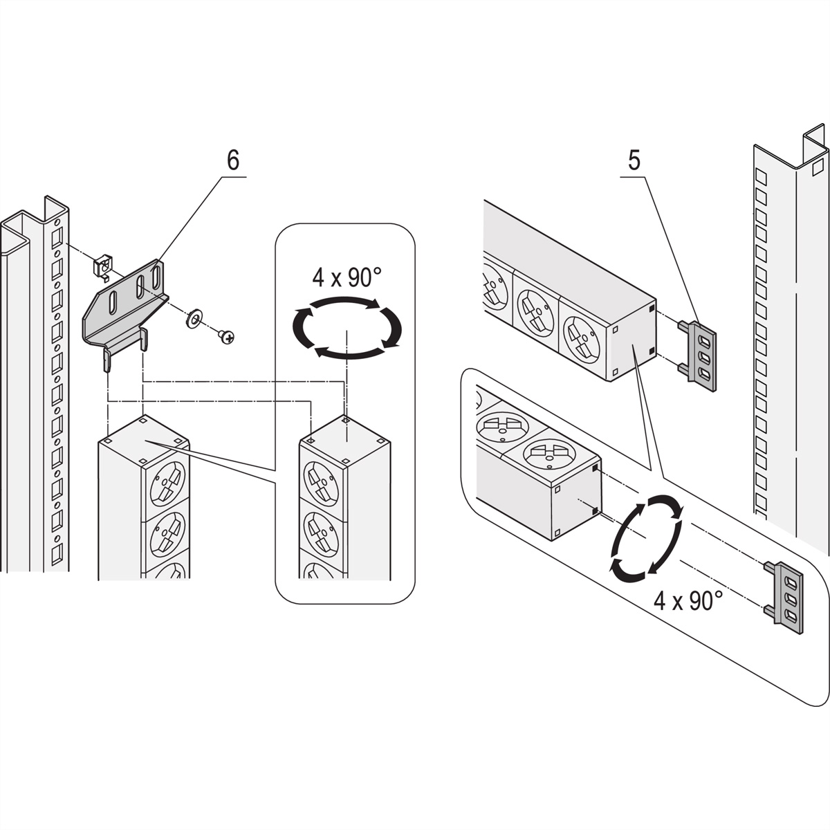 SCHROFF 60110357 19 Zoll Netzwerkschrank-Steckdosenleiste