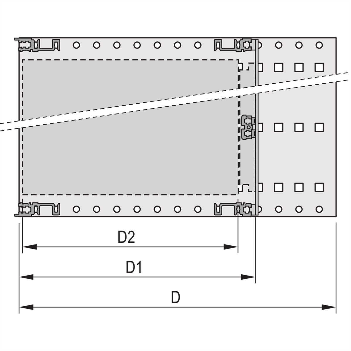 SCHROFF BGTR H M.GR.6HE 84TE 295T KD, Baugruppenträger mit Seitenwand Typ H