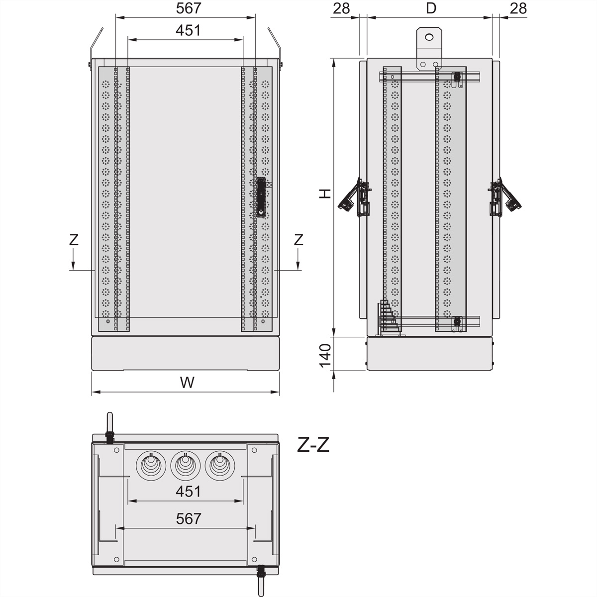 SCHROFF COM FTTX 1200H800B600T 2TUER