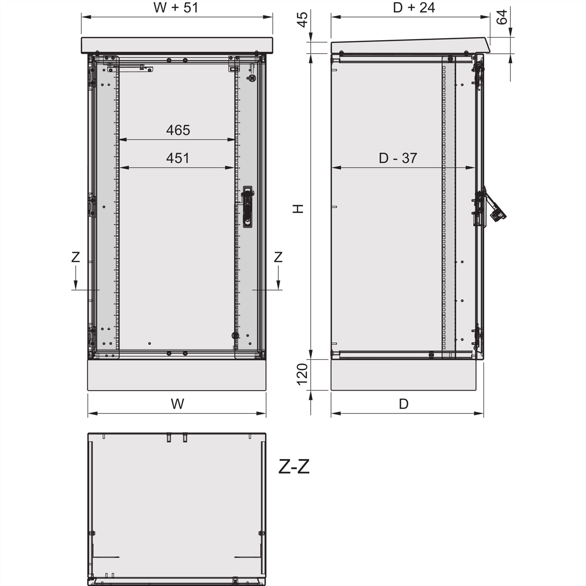 SCHROFF COM ECL 1200H700B600T O.SOCK