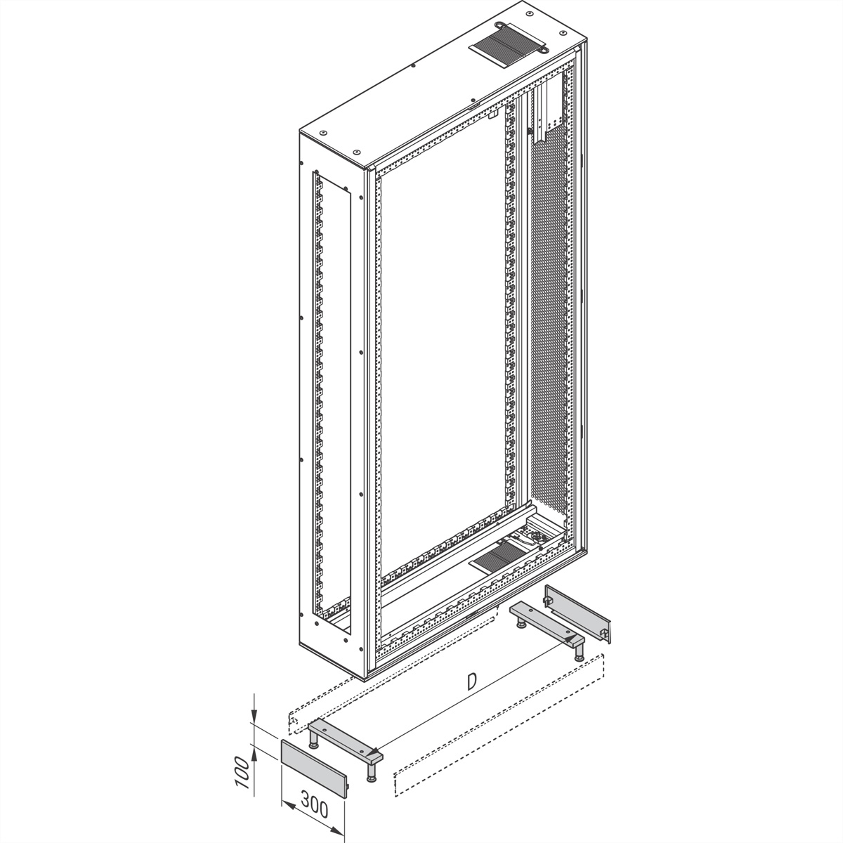 SCHROFF SOCKEL GESCHLOSSEN 300B 7021 Varistar