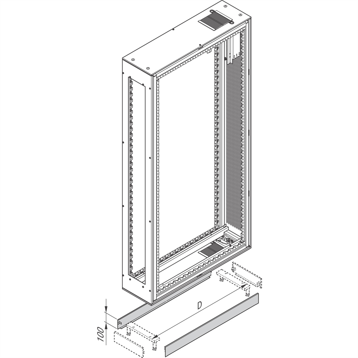 SCHROFF SOCKEL GESCHLOSSEN 300B 7021