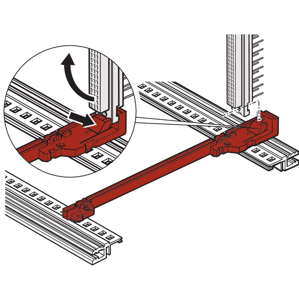 SCHROFF FUEHRUNGSSCH.SET 160T 10STK, Führungsschiene für DIN Steckverbindermontage