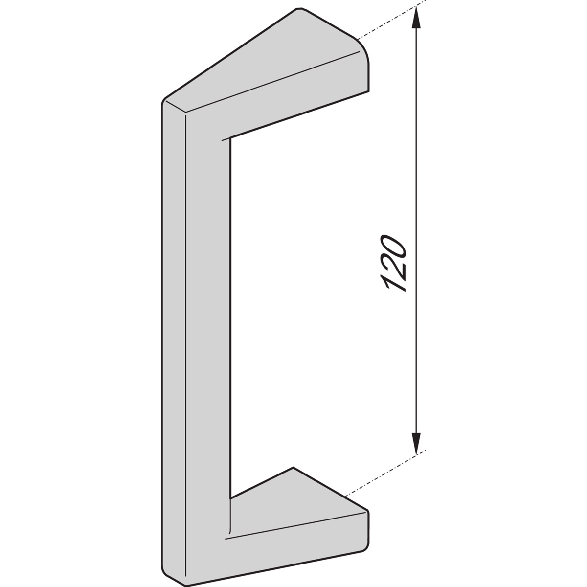 SCHROFF GRIFF 131,5MM RAL9006 (2ST)