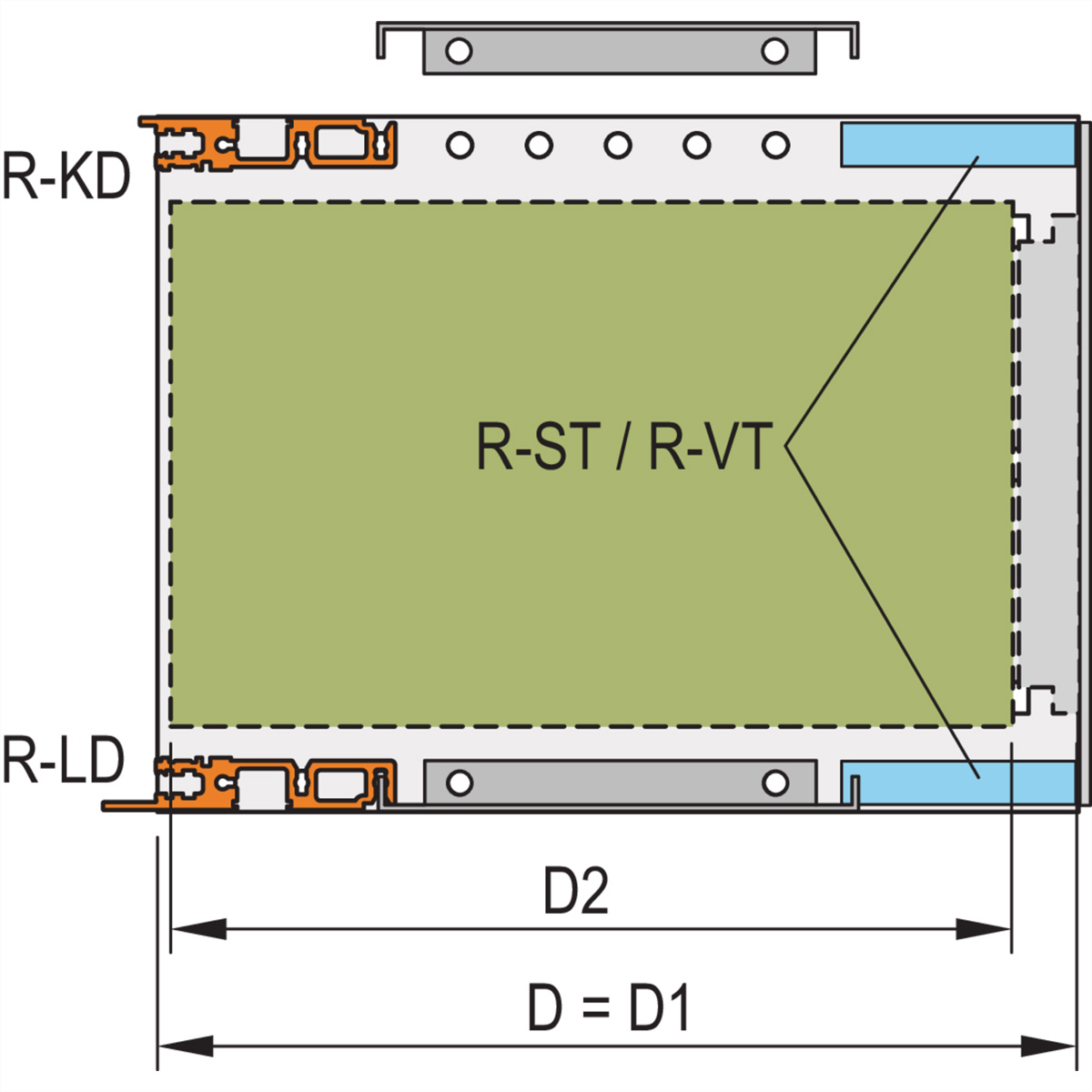 SCHROFF SEITENWD.R 3HE 235T (2ST)