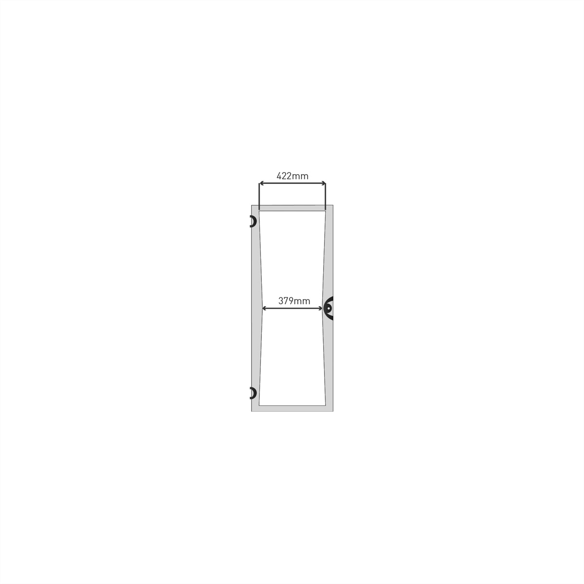 SCHROFF TUER VERGL.ACRYL 9HE RAL7021