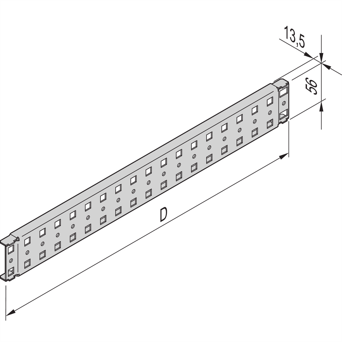 SCHROFF TIEFENSTREBEN 500T ALZN 2ST, SCHROFF 27230167 27230167 (BILD2)