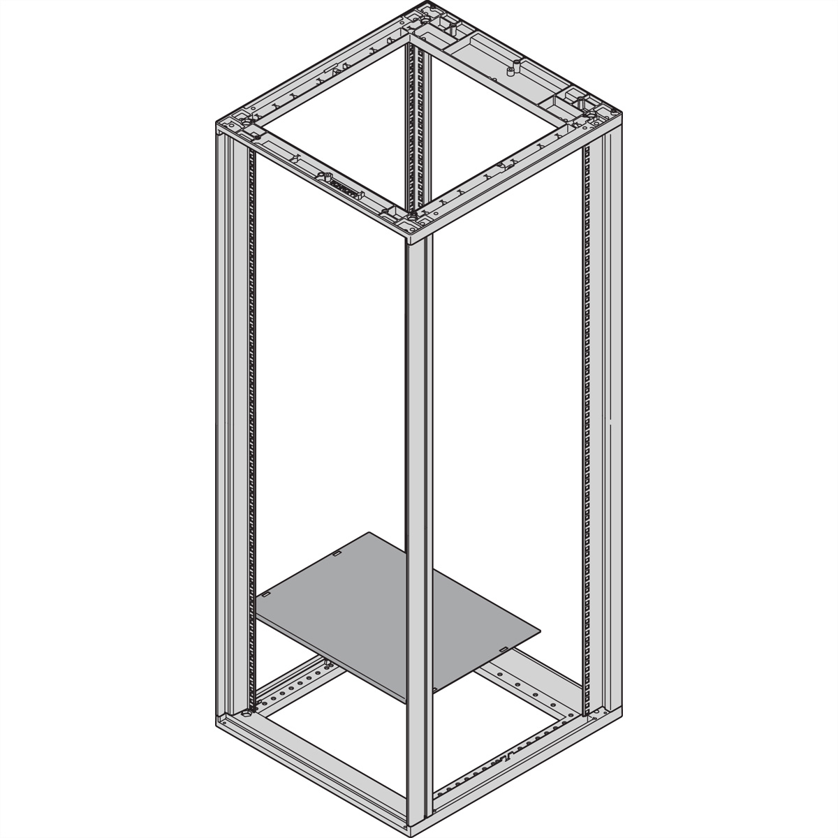 SCHROFF BOD.BLECH 553B 500T RAL7021, Novastar-Bodenblech, mehrteilig