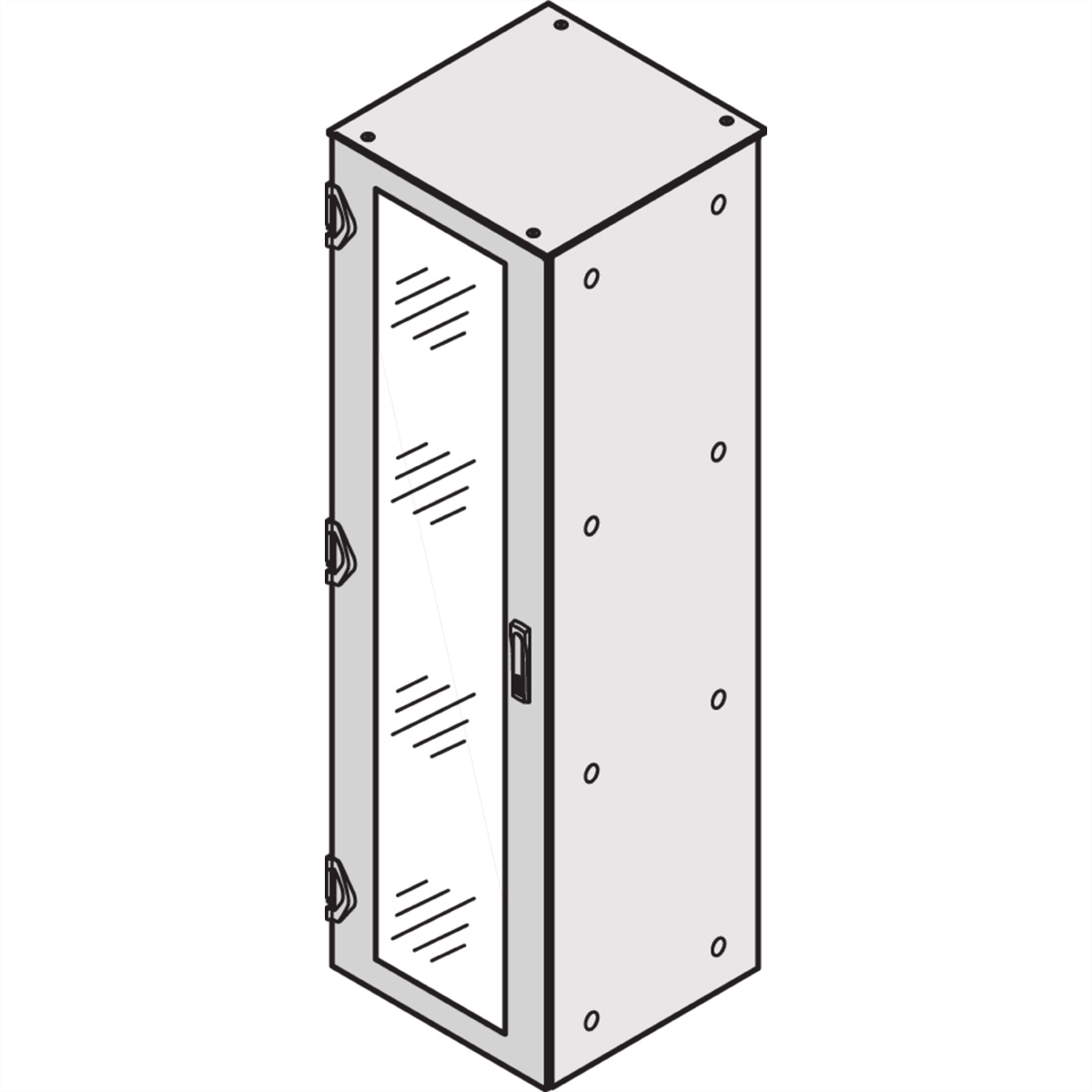 SCHROFF TUER GLAS. 2000H 600B IP55 RAL7021 Varistar