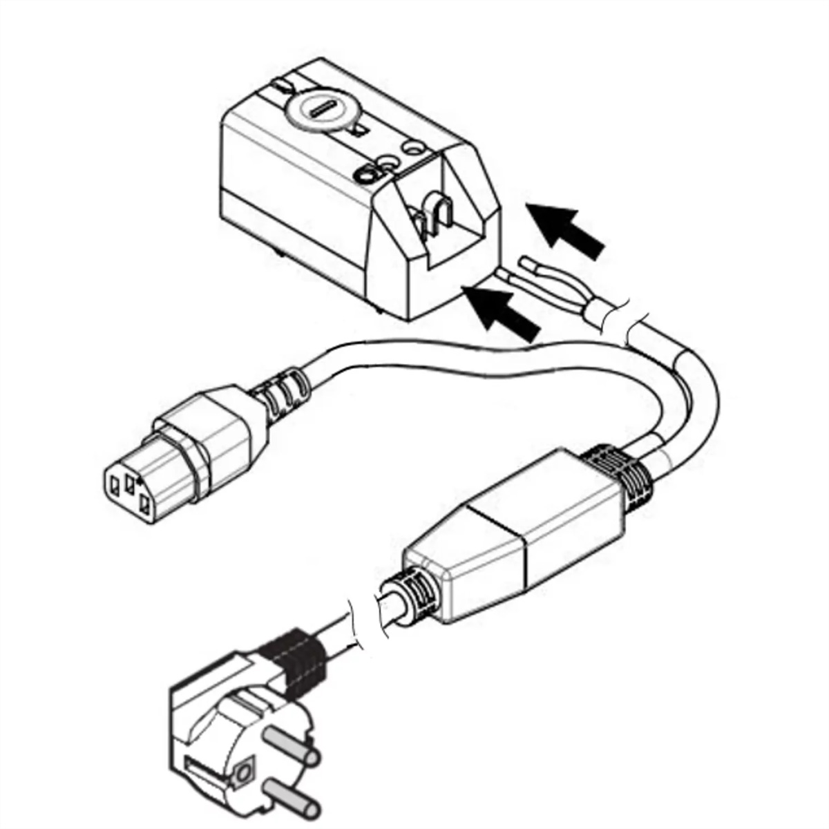 SCHROFF Thermostat mit SCHUKO/UTE Stecker Netzkabel für Kühlung, 230 VAC