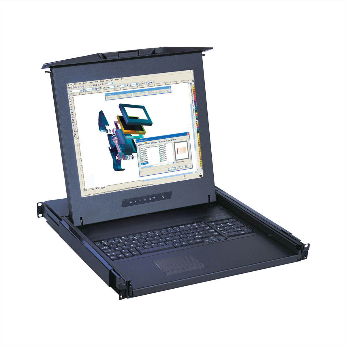 SCHROFF MONITOR/TASTAT.EINSCHUB 1HE EN STD 19