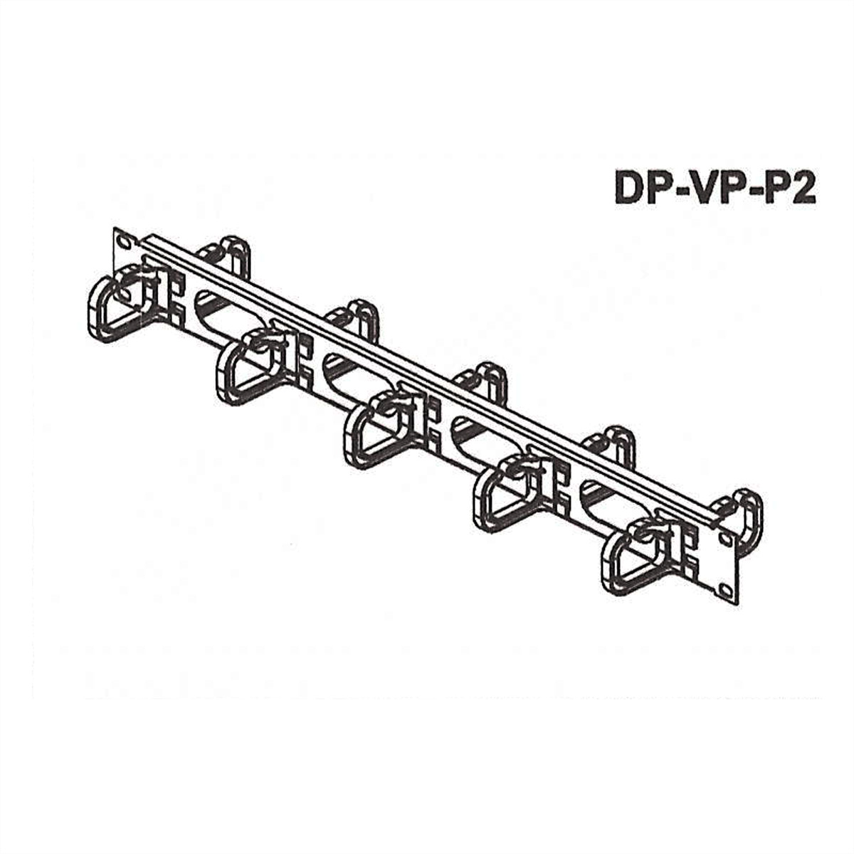 CONTEG 19\"-Kabelführung 1 HE mit 2x5 Kabelösen ( DP-VP-P2-H )