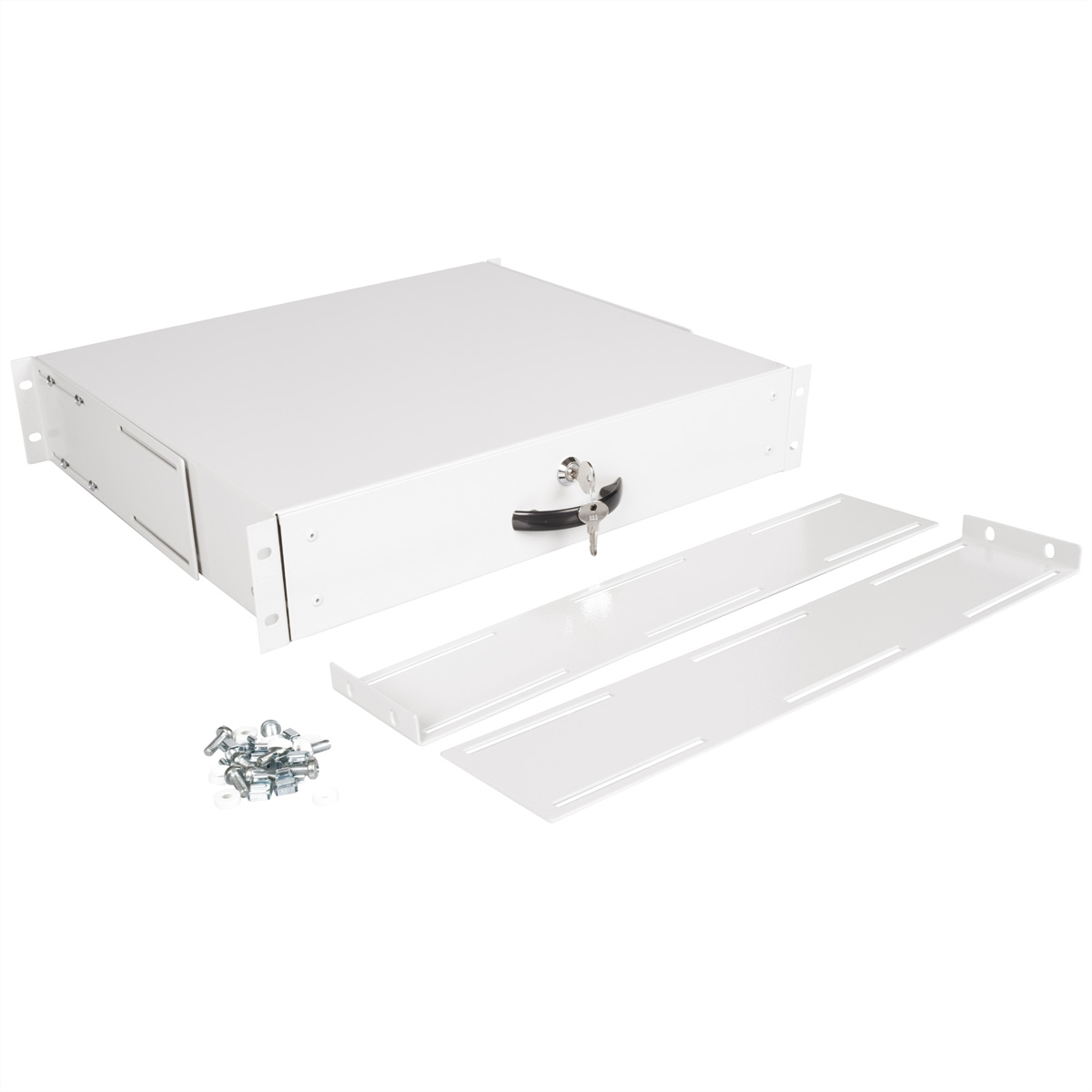 ROLINE 19-Zoll Tastatureinschub 2 HE, 400 T abschließbar grau