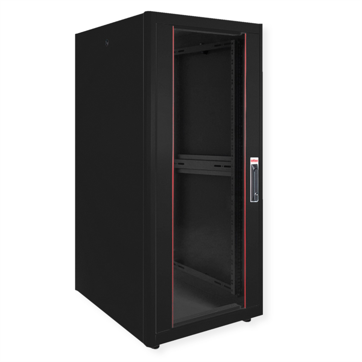 ROLINE 19-Zoll Netzwerkschrank Basic 26 HE, 600x800 BxT Glastür schwarz