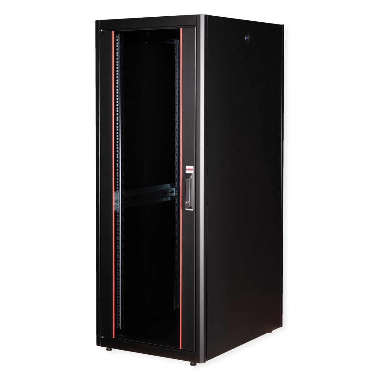 ROLINE 19-Zoll Netzwerkschrank Basic 32 HE, 600x800 BxT Glastür schwarz