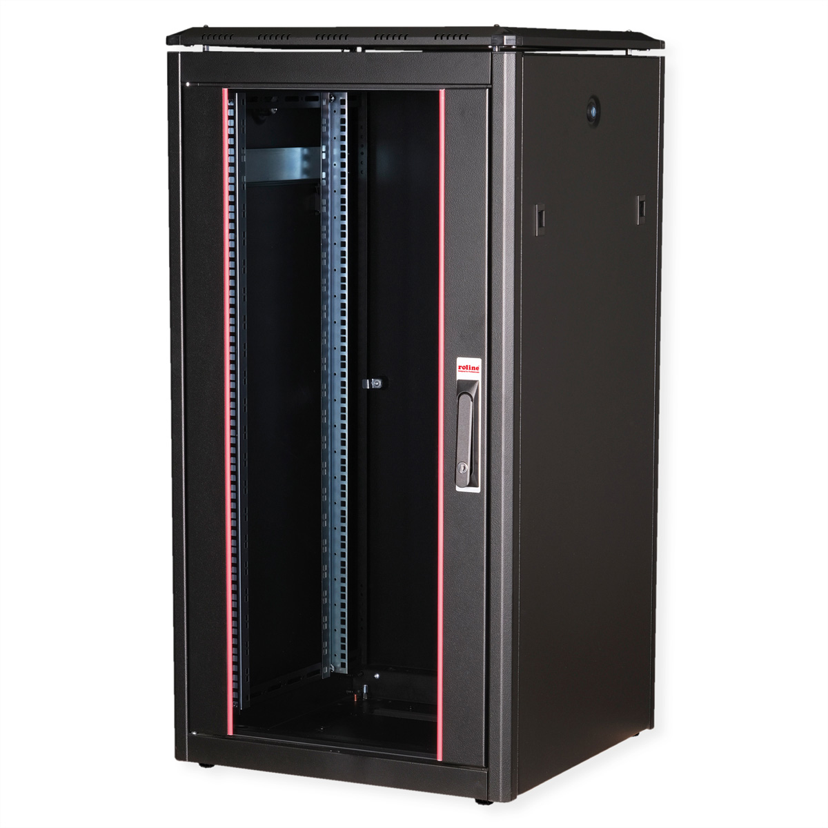 ROLINE 19-Zoll Netzwerkschrank Pro 22 HE, 600x600 BxT Glastür schwarz ROLINE 19-Zoll Netzwerkschrank Pro 22 HE, 600x600 BxT Glastür schwarz