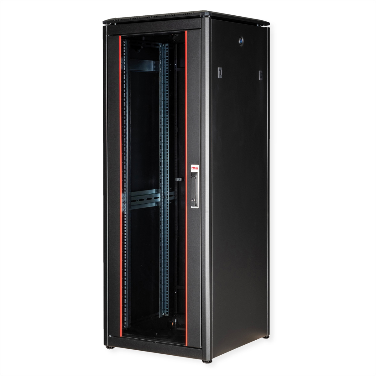 ROLINE 19-Zoll Netzwerkschrank Pro 32 HE, 600x600 BxT Glastür schwarz