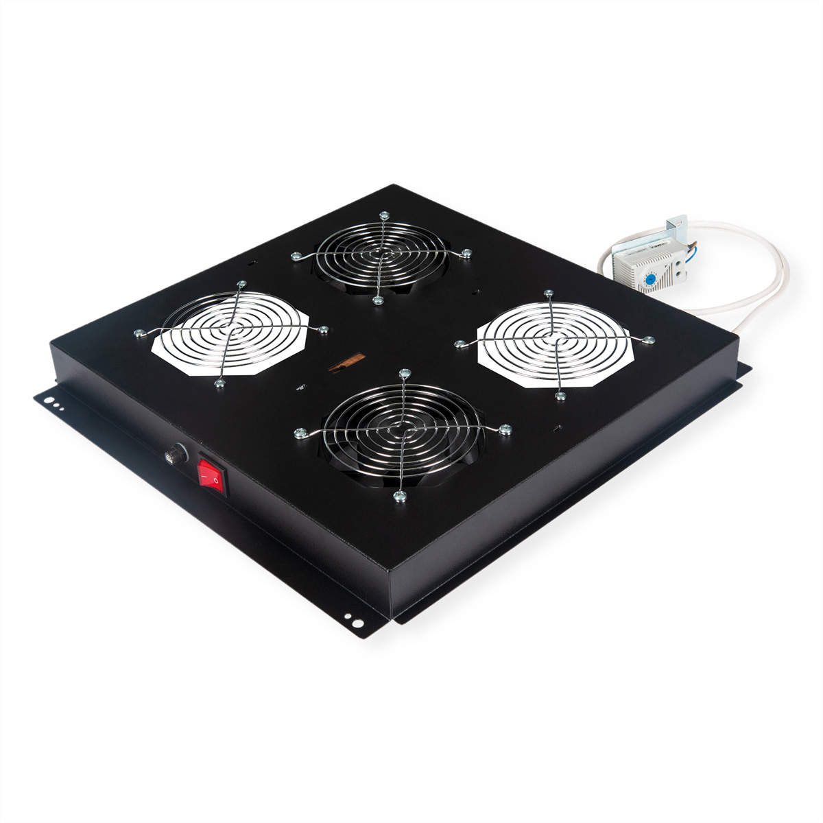 ROLINE 19-Zoll Dachlüftereinheit 2 Lüfter, Thermostat , schwarz