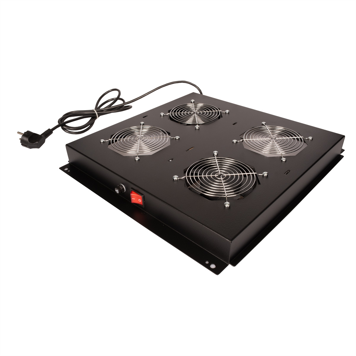 ROLINE 19-Zoll Dachlüftereinheit 2 Lüfter, ON/OFF schwarz