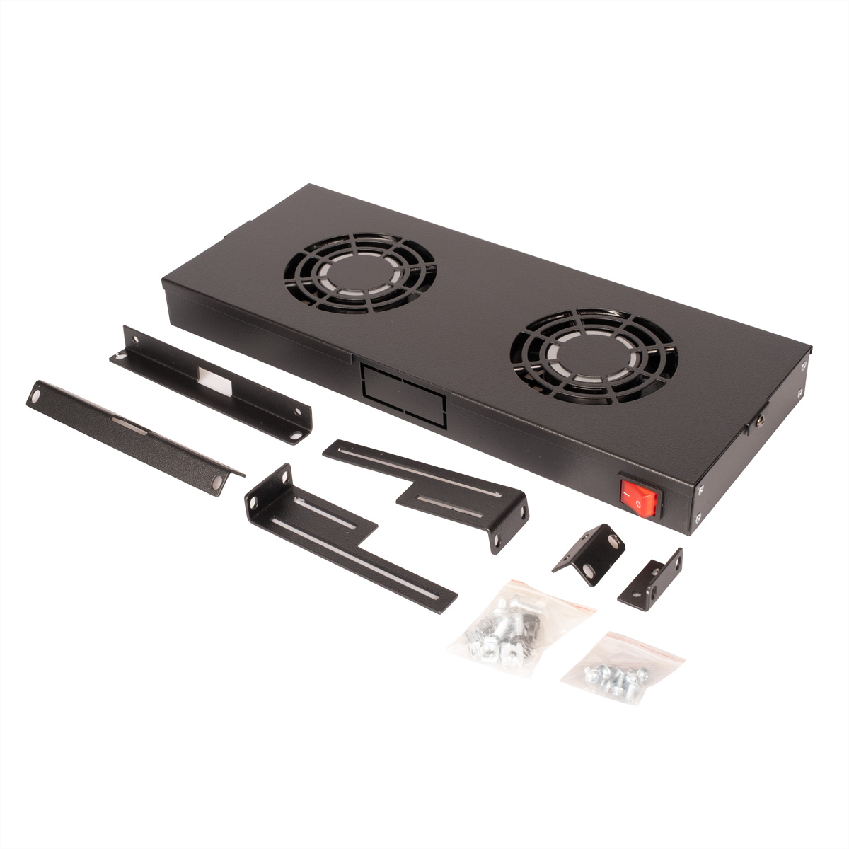 ROLINE 19-Zoll Lüftereinheit 2 Lüfter, ON/OFF  schwarz