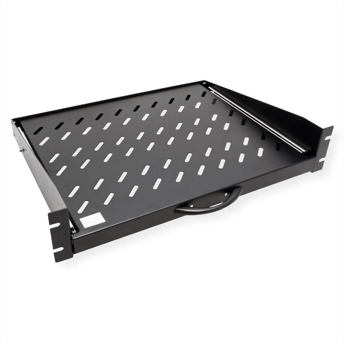 VALUE 19-Zoll-Fachboden ausziehbar, 2 HE, 404 x 350 mm, 30 kg Traglast