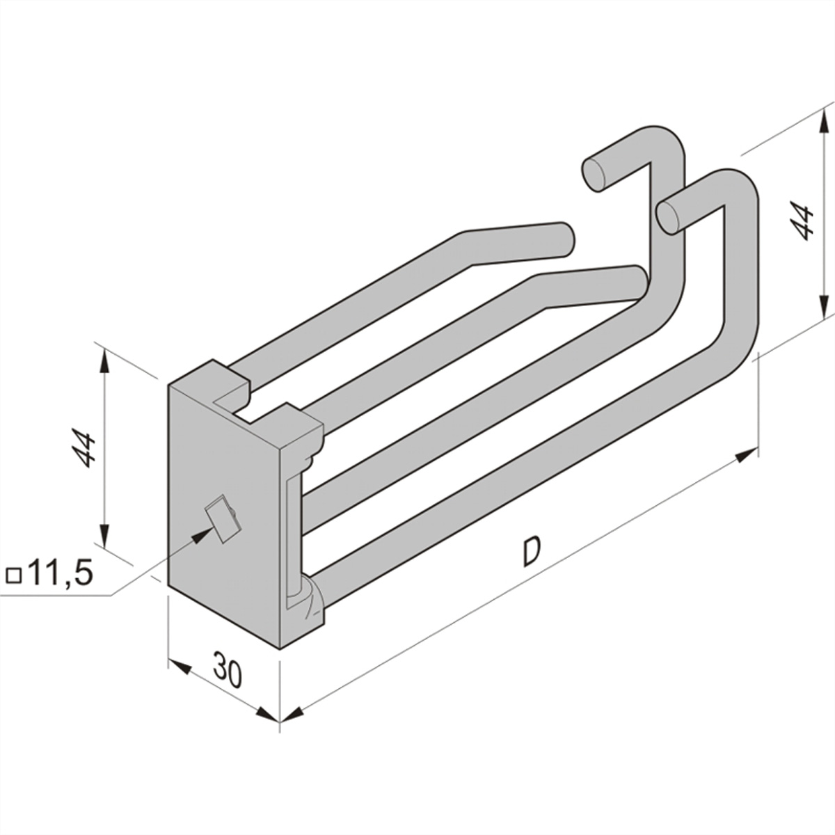 SCHROFF 60118474 Kabelführung (B x H x T) 115 x 44 x 30 mm 2 St.