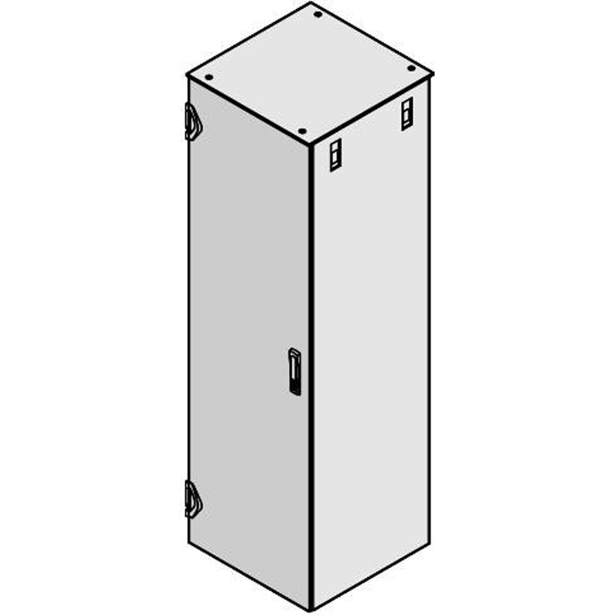 SCHROFF Stahltür IP 20, geschlossen, 1-Punkt-Verriegelung - TUER 1200H 600B RAL 7021